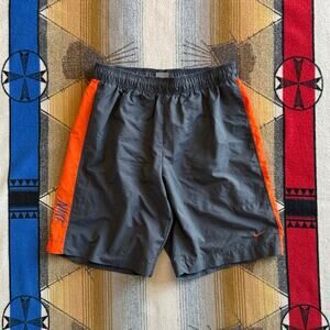 Vintage Y2K Men’s Nike Board Shorts Swim Trunks Size Medium Gray Orange Liner